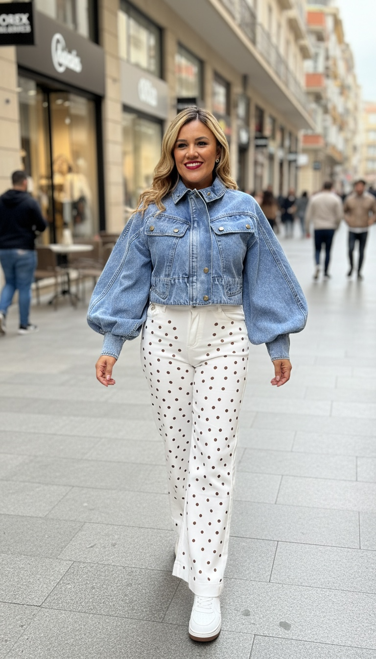 Jeans Blanco de Mezclilla Corte Wide Leg