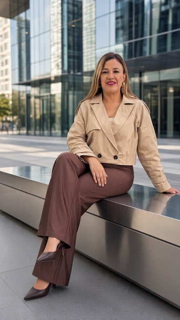 Chamarra Ligera Tipo Blazer Color Beige