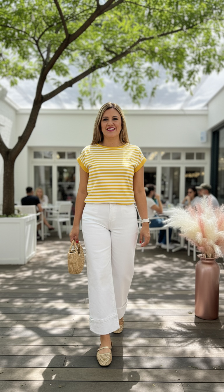 Blusa Rayada Amarilla con Blanco