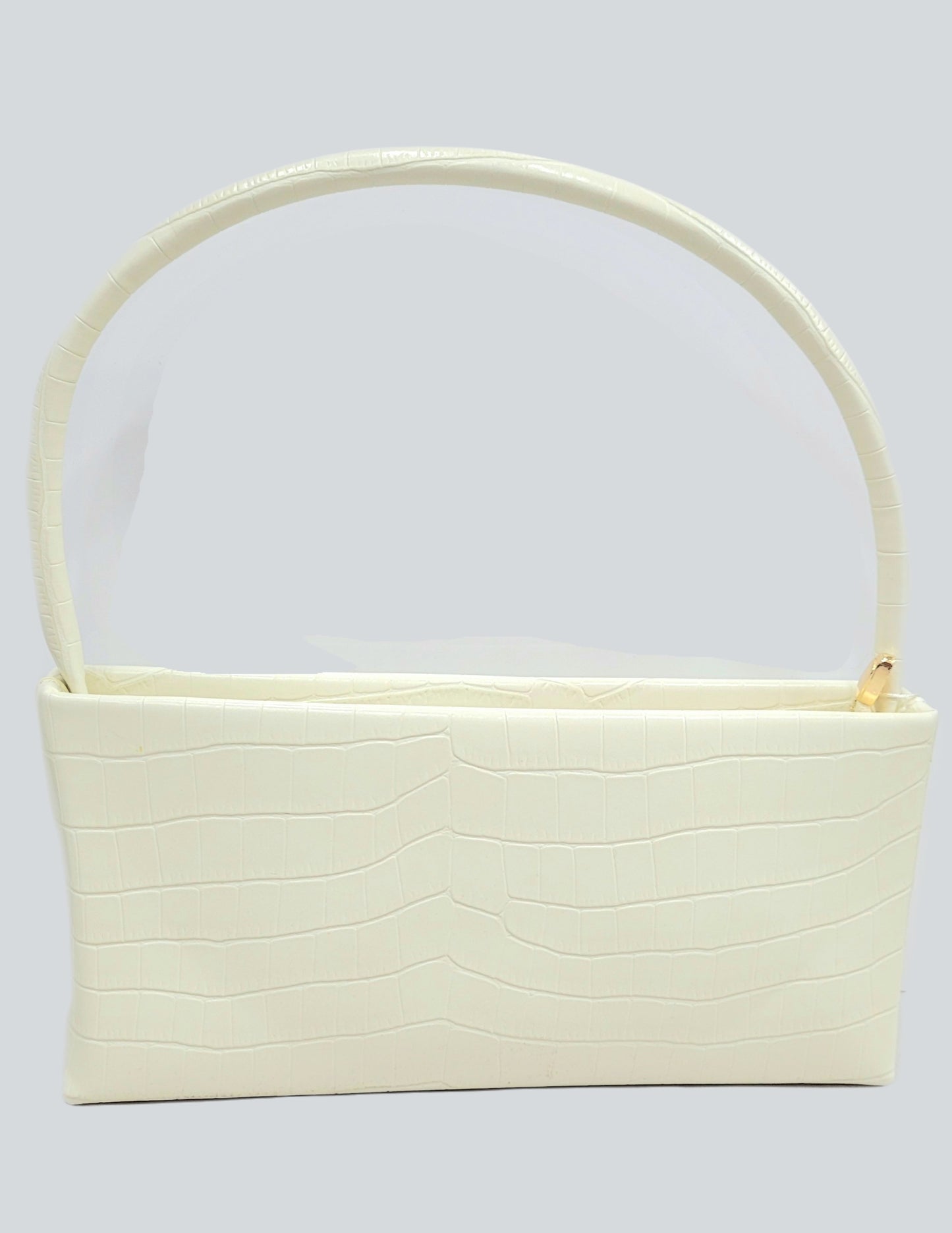 Bolsa Blanca Textura a Cuadros de Vinipiel