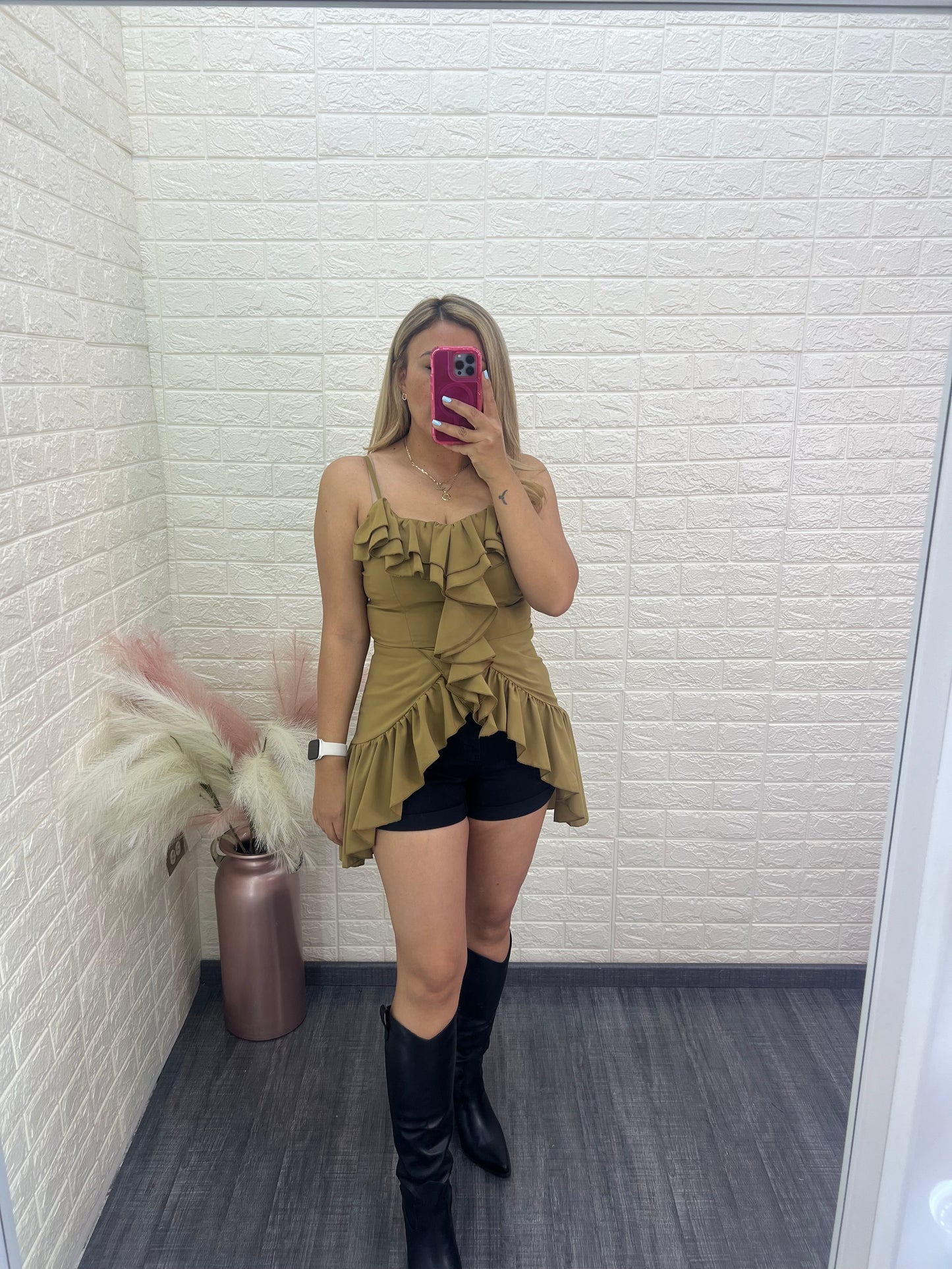 Blusa Café Claro de Tirantes