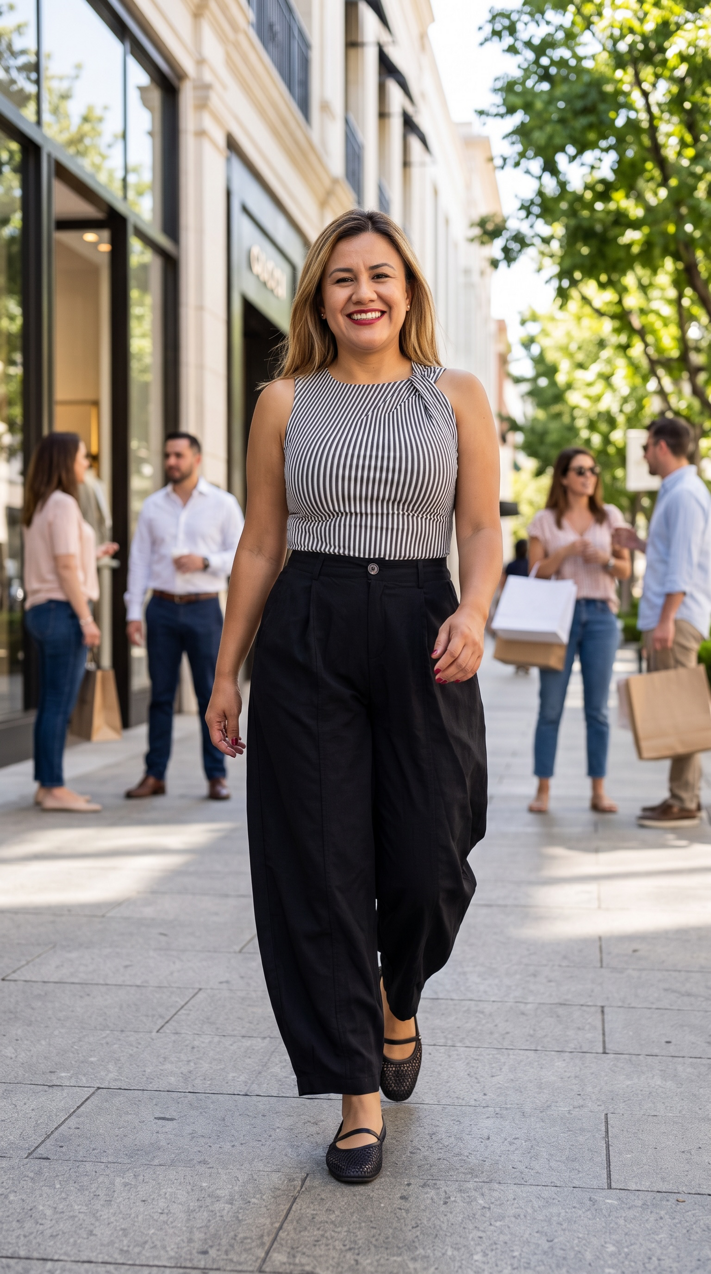 Blusa de Rayas Negra con Blanco