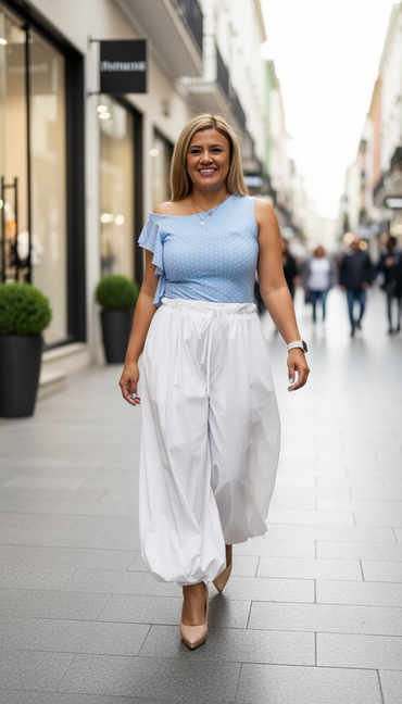 Pantalón Blanco Tipo Jogger