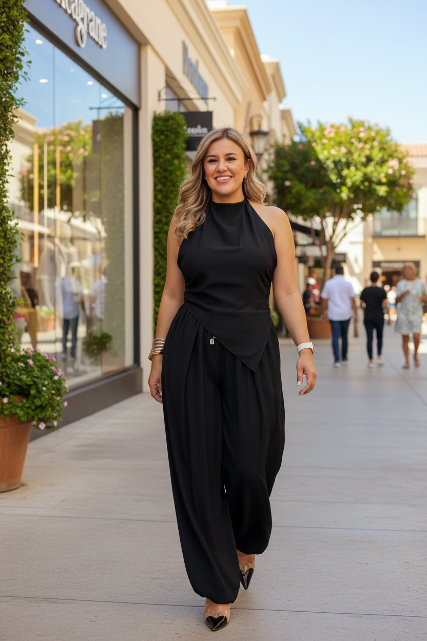 Set Negro de Blusa y Jogger