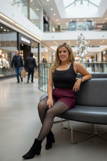 Pantiblusa Negra de Tirantes Sin Costuras