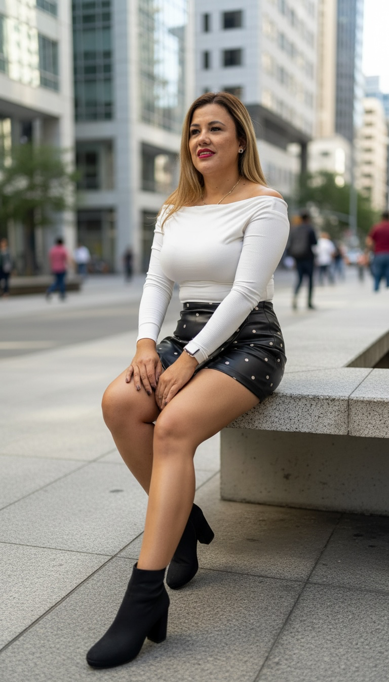 Blusa Color Ivory de Manga Larga de Mesh con Cuello Amplio