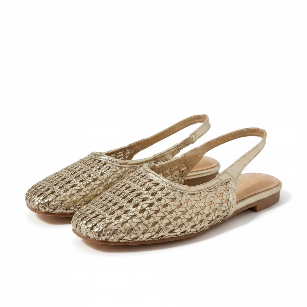 Chancla Zapatillas Color Dorado de Malla Completa