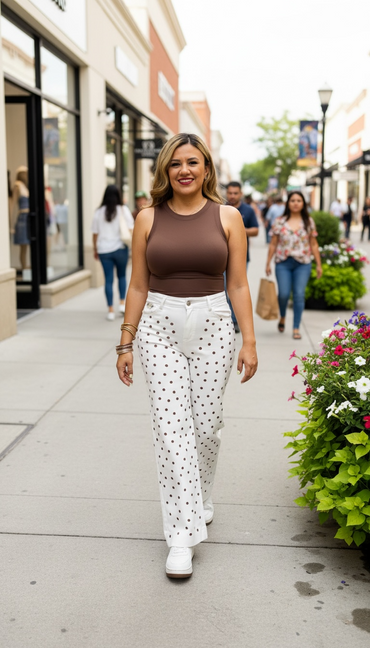 Jeans Blanco de Mezclilla Corte Wide Leg