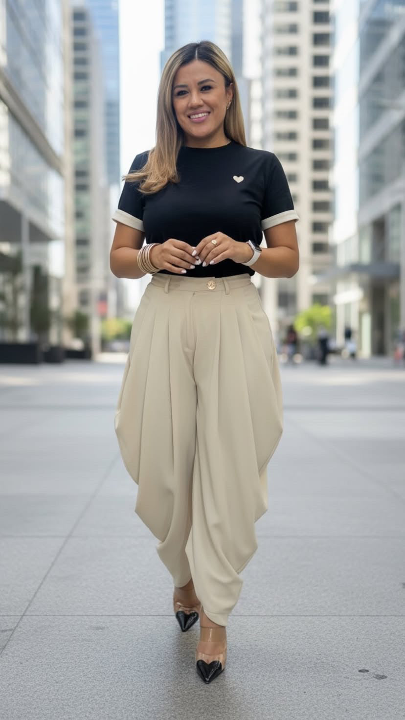 Pantalón Khaki Casual Abombado con Pinzas