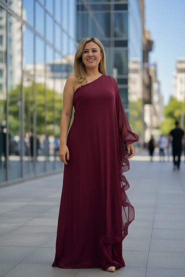 Maxi Jumpsuit Color Guindo Liso