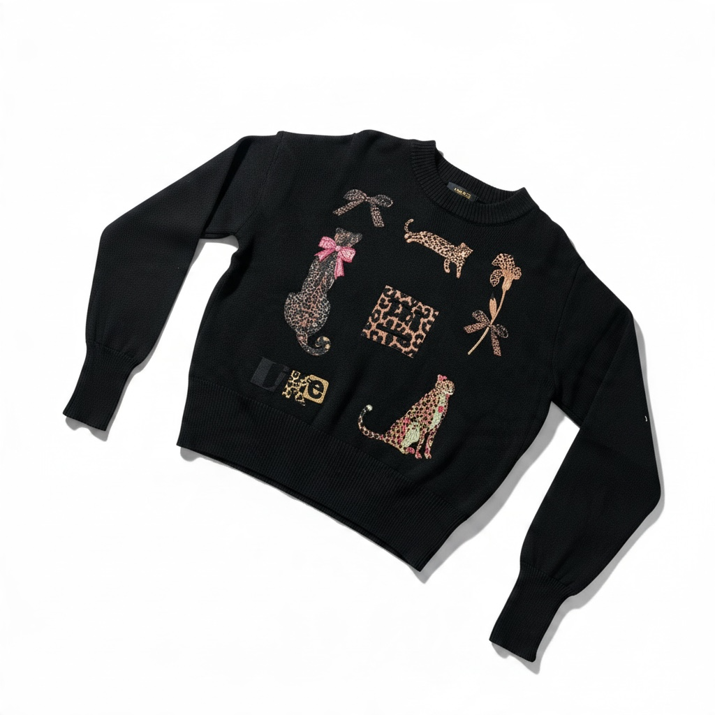 Suéter Tejido de Punto con Estampado Animal Print