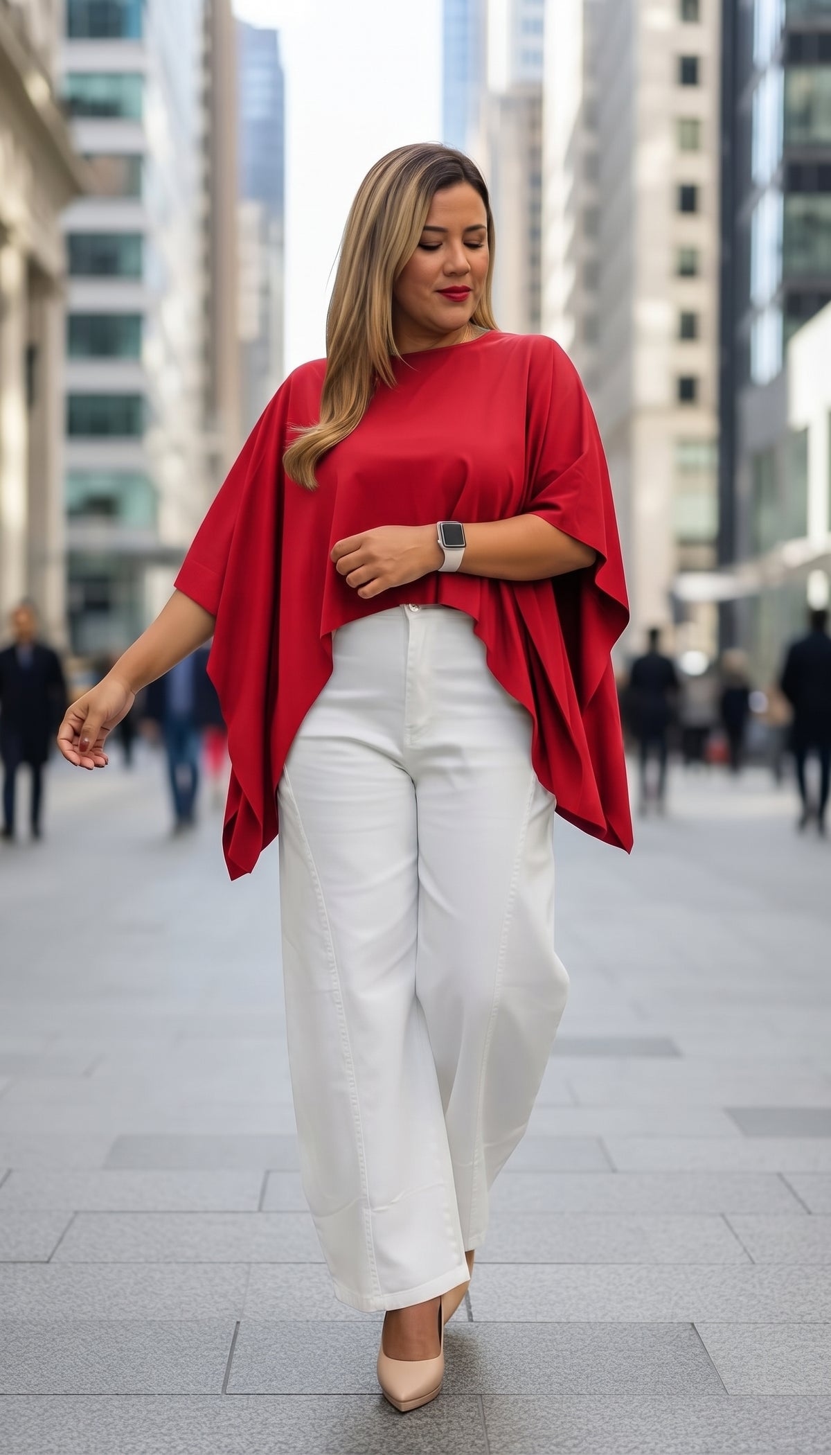 Blusa Roja Tipo Capa