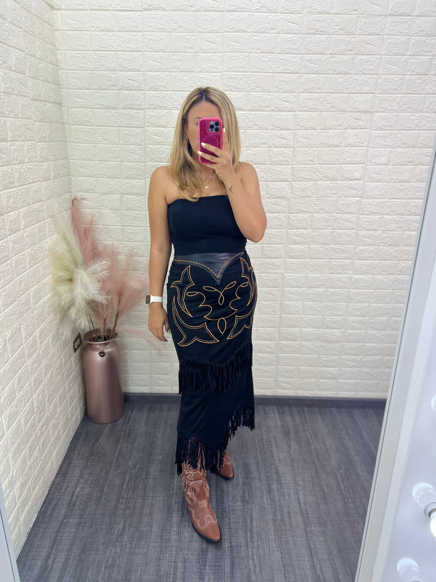 Falda Vaquera Color Negra