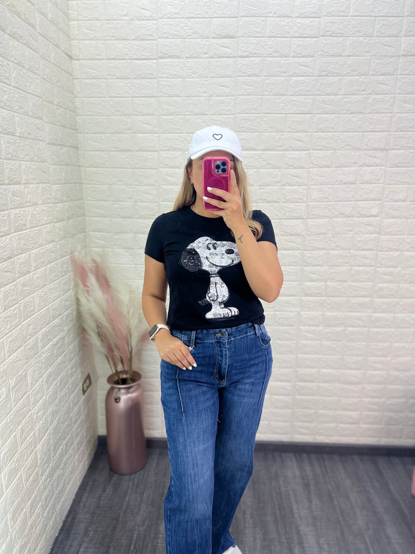 Blusa Negra Estampado Snoopy