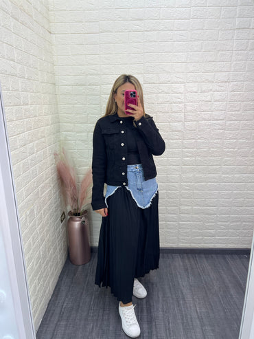 Chamarra Negra de Mezclilla