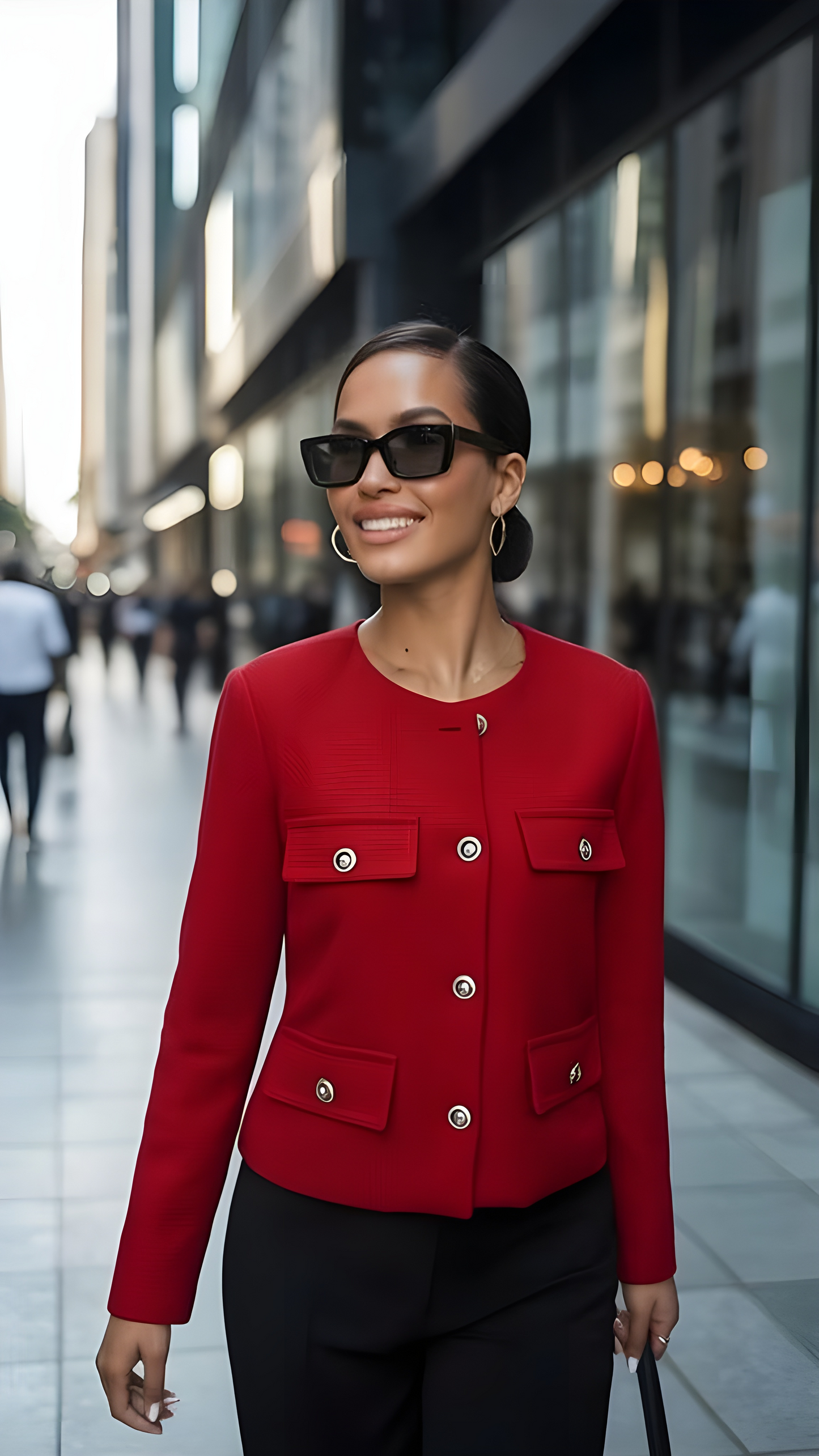 Chaquetín Corto Rojo con Botones Dorados