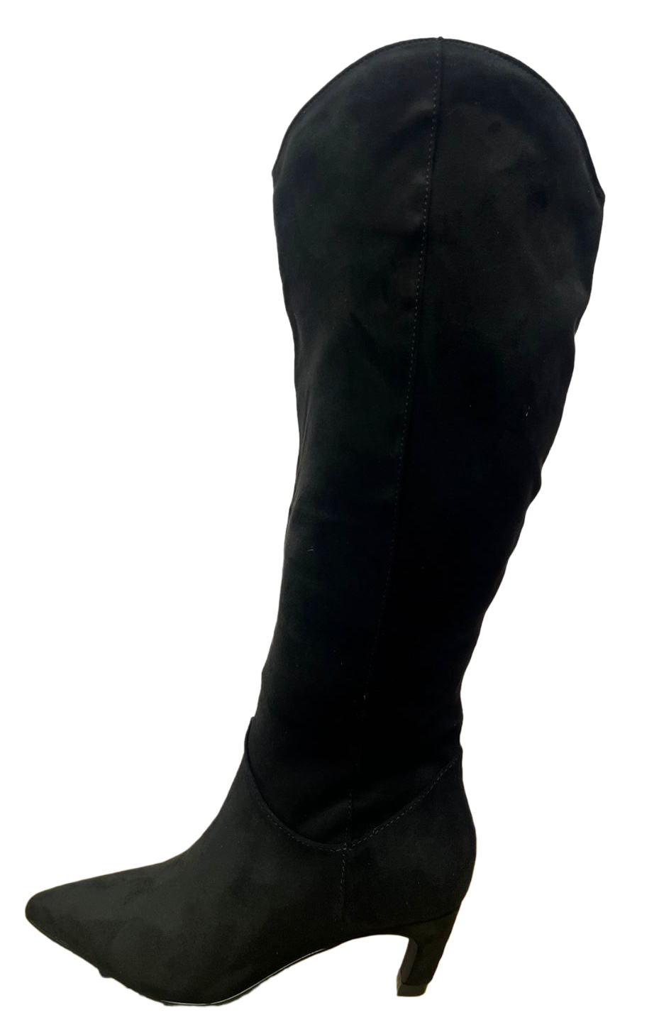 Bota de Tacón de Nubuck Color Negra