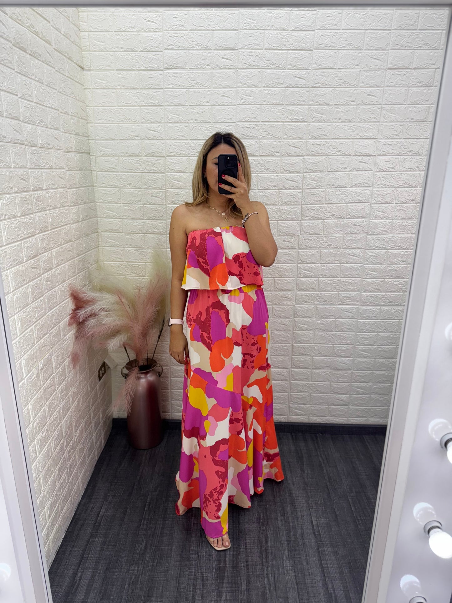 Vestido Corte Campesino Estampado