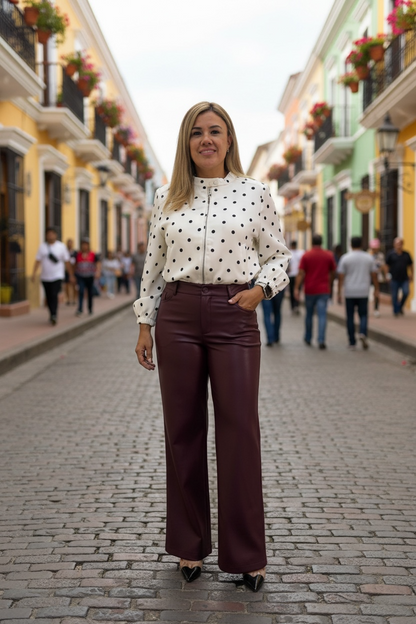 Chaquetín Blanco Estampado Lunares Negros