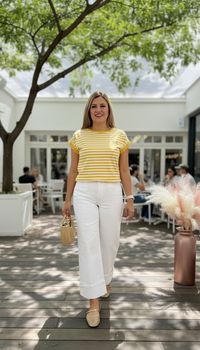 Blusa Rayada Amarilla con Blanco