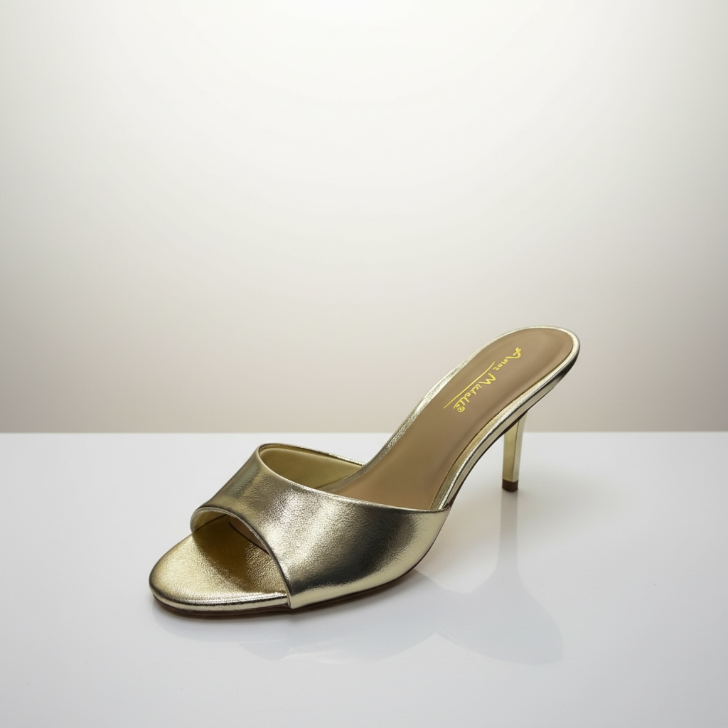 Zapatos de Tacón Color Dorado