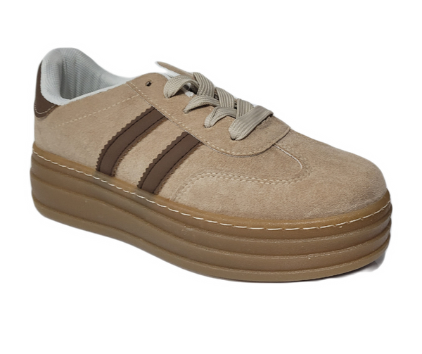 Tenis Casual de Nubuck de Plataforma Corrida