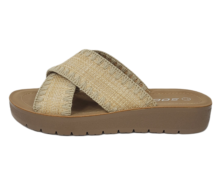 Chancla Beige de Tirante Cruzado