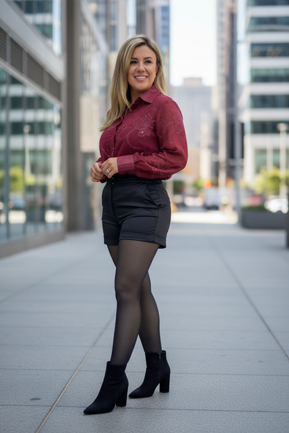 Short Negro Casual con Valenciana