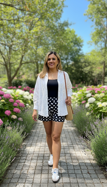 Camisa Blanca de Manga Larga con Bordados
