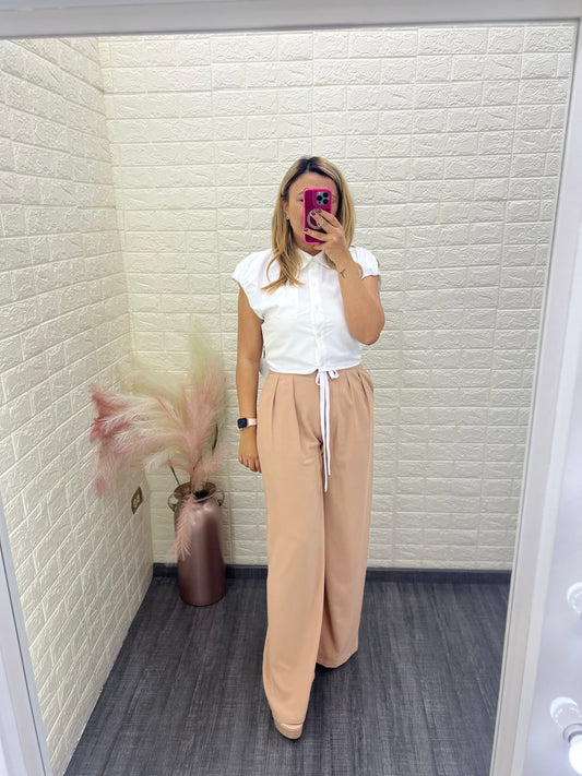 Pantalón Casual con Cintillo Blanco