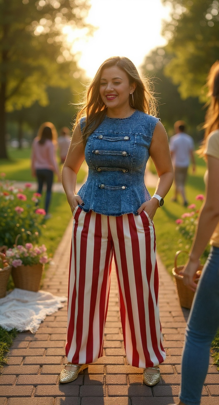 Blusa de Mezclilla Sin Mangas con Botones Napoleón