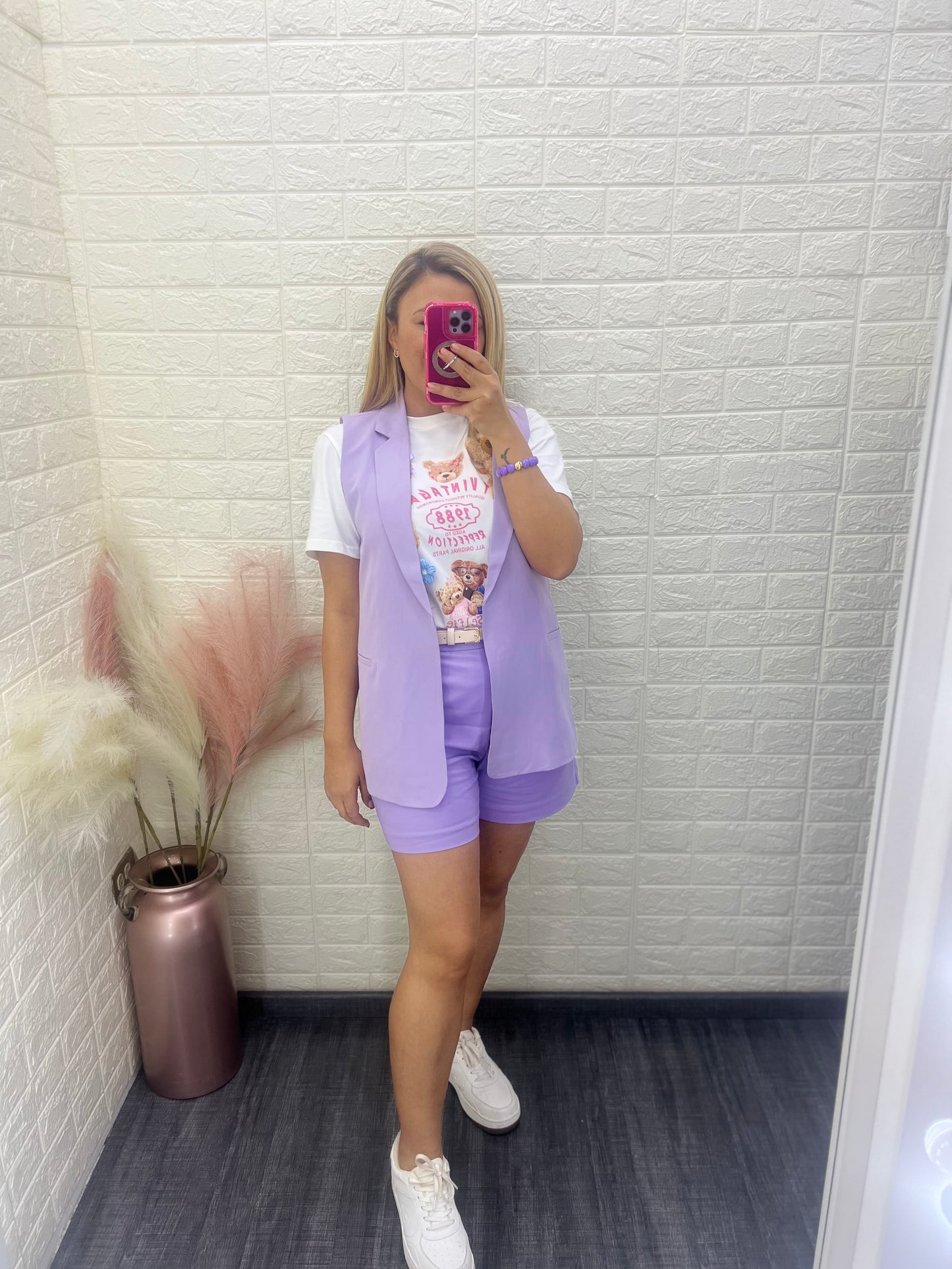 Chaleco Casual Abierto Color Lila