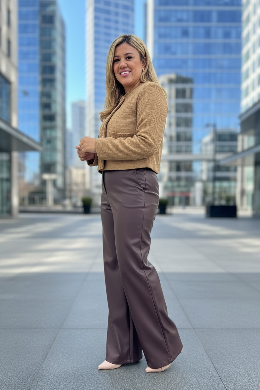 Chaquetín Casual Color Camel com Botones Plata