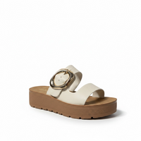 Chanclas de Correa Beige con Suela Café