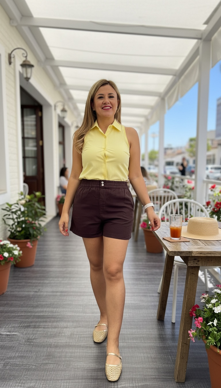 Blusa de Resaque Amarilla de Botones