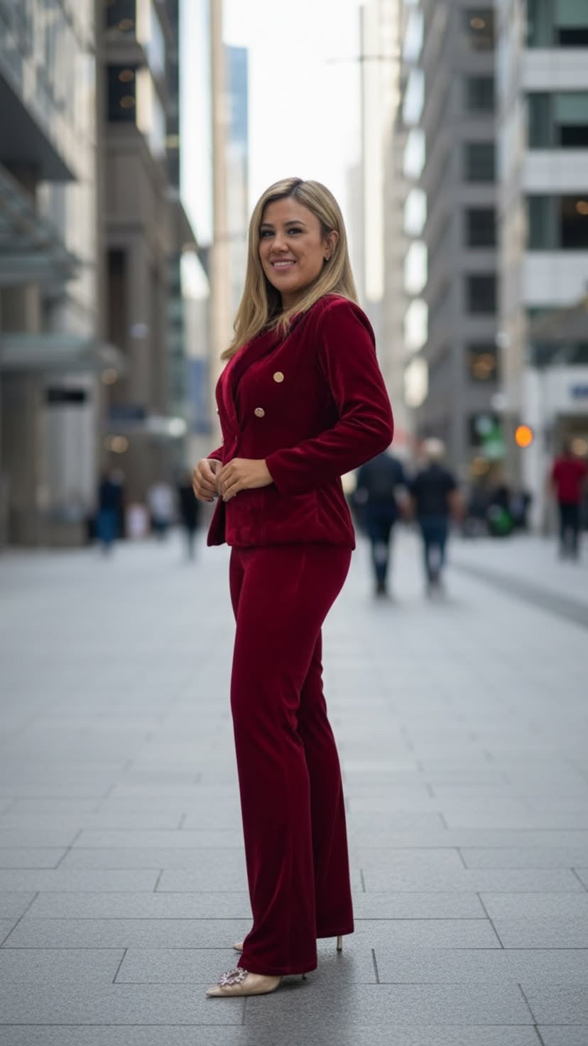 Conjunto de Velvet en Color Rojo