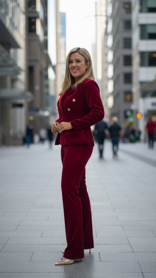 Conjunto de Velvet en Color Rojo