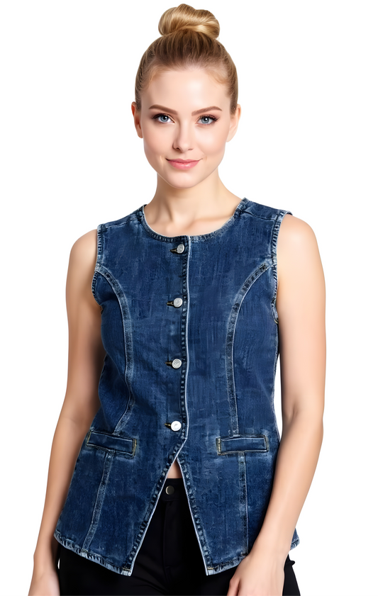 Blusa tipo Chaleco de Mezclilla