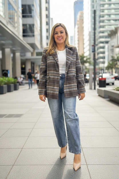 Blazer Estampado a Cuadros