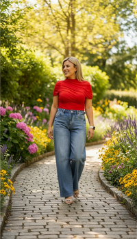 Blusa Roja Cruzada de Mesh
