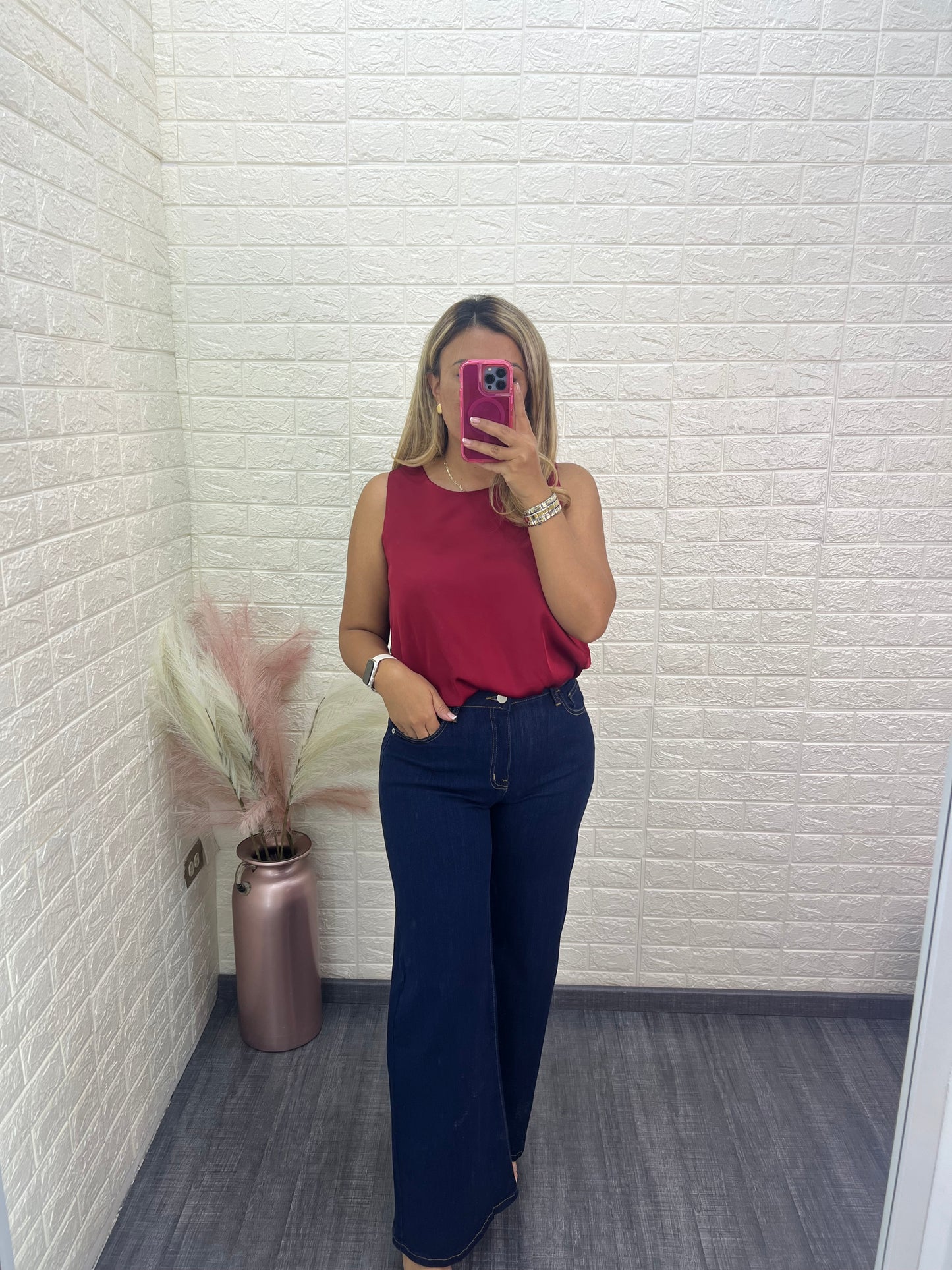 Jeans de Mezclilla Azul Indigo Corte High Rise Super Wide