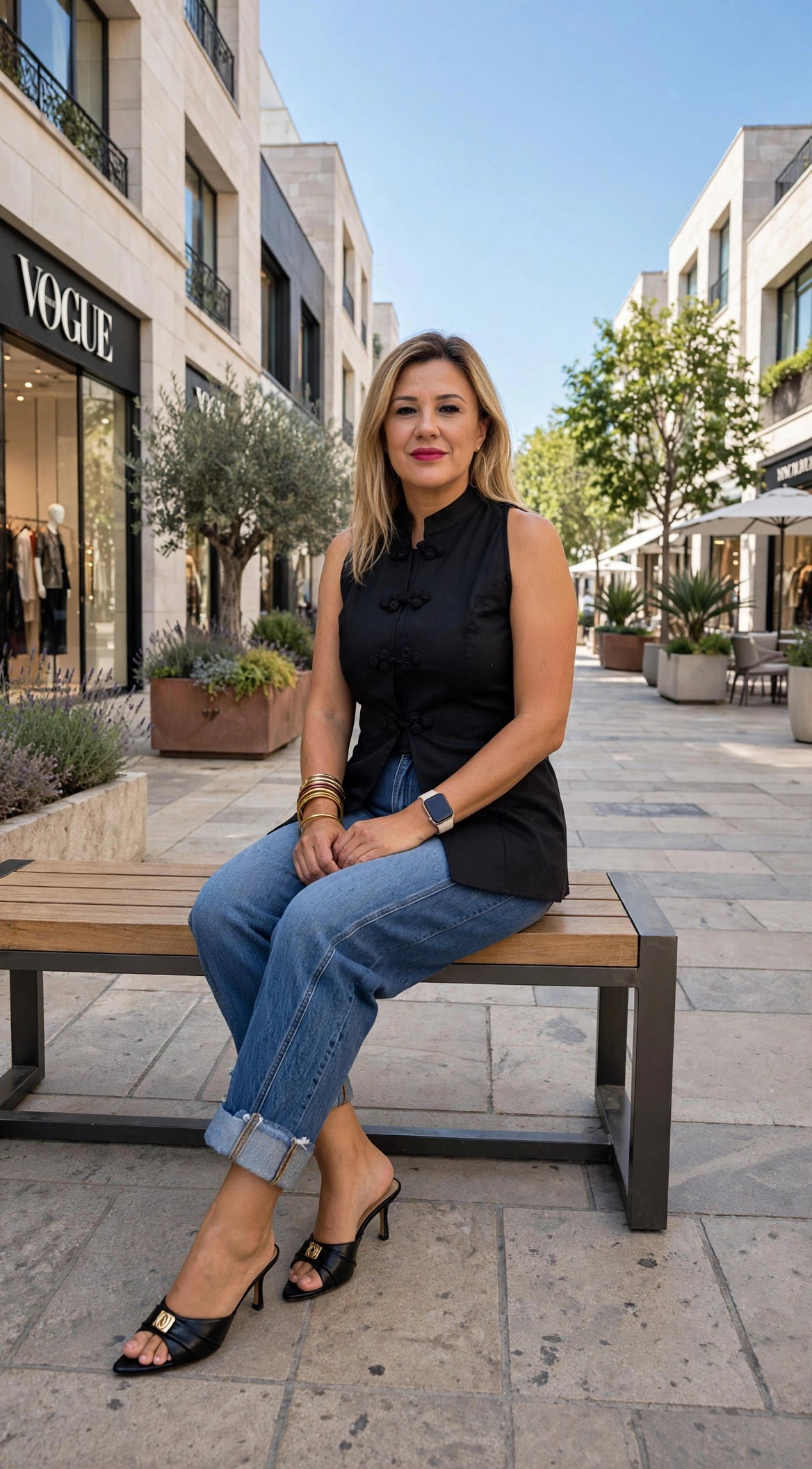Blusa Negra De Resaque con Aplicacion