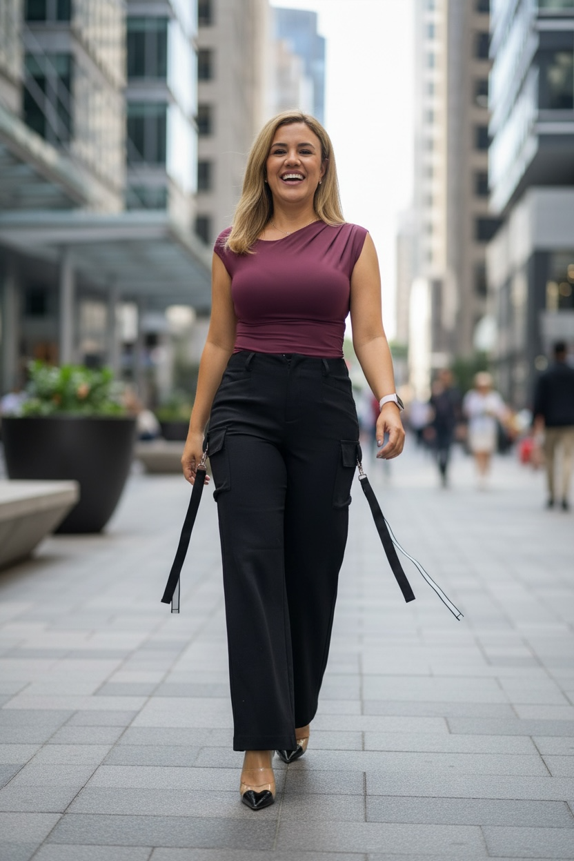 Pantiblusa Magenta de Tirantes Sin Costuras