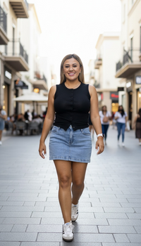 Falda Short Azul de Mezclilla