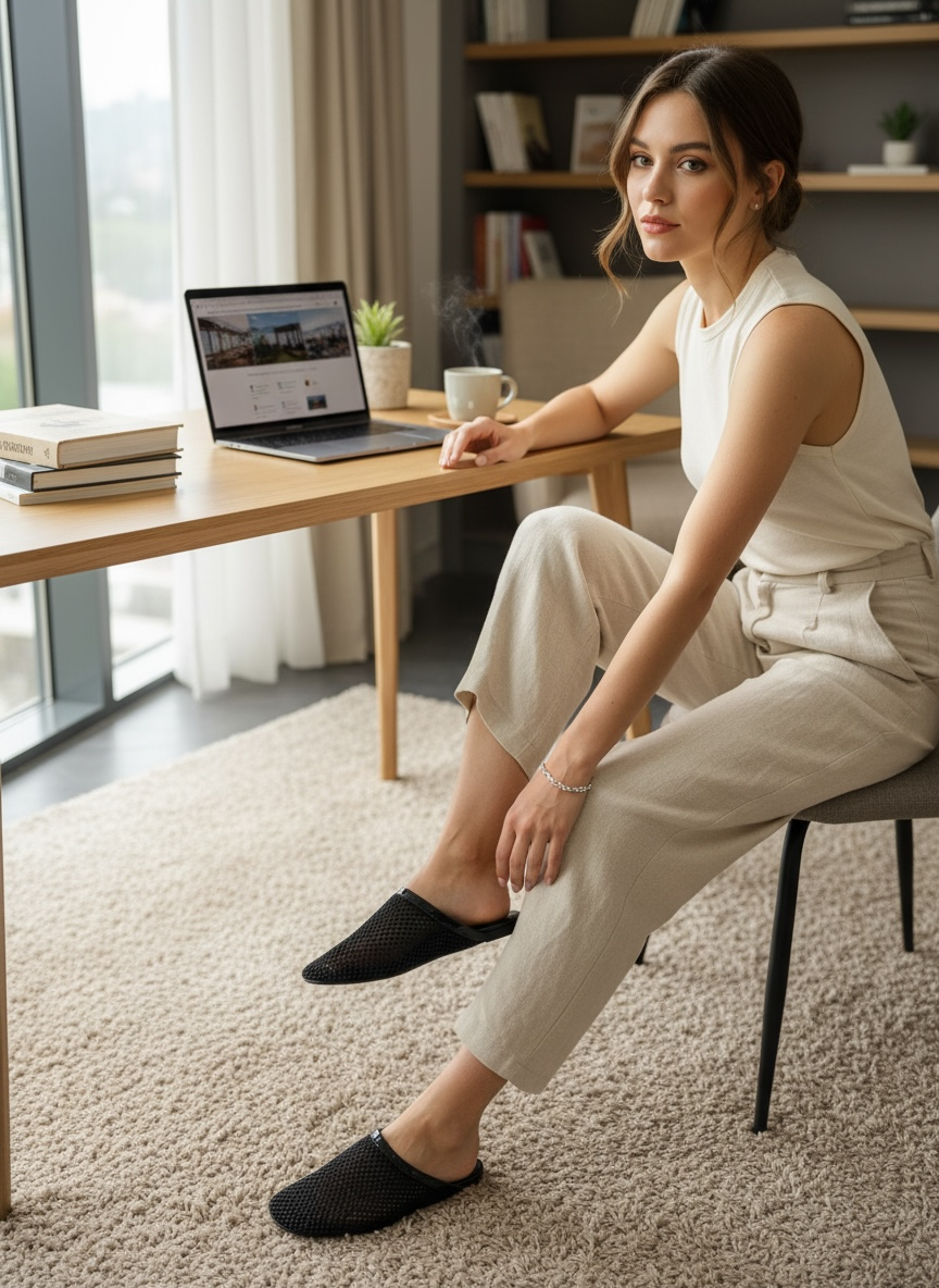 Chanclas Negra de Mesh