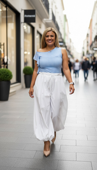 Pantalón Blanco Tipo Jogger