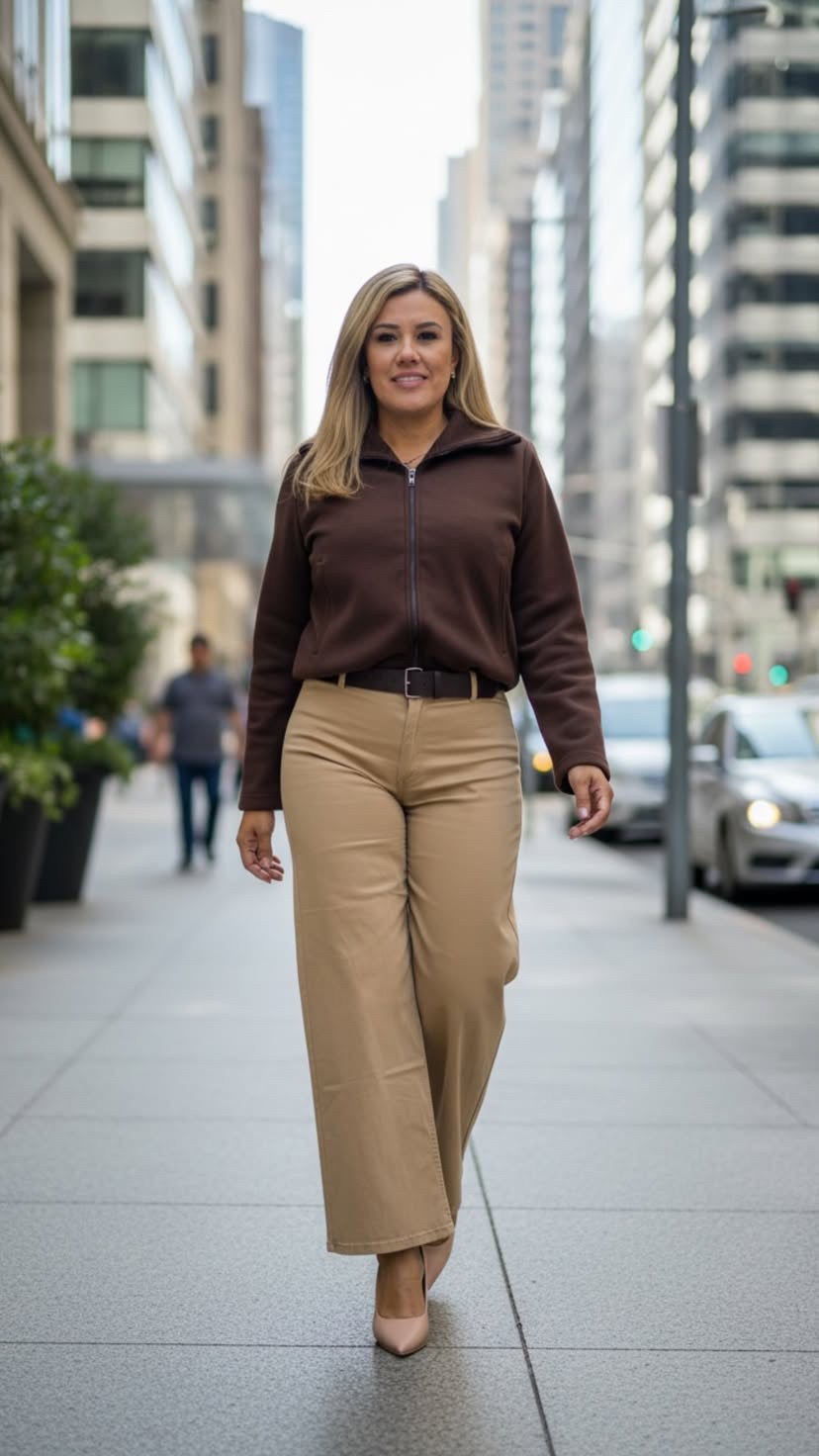 Pantalón Casual Khaki Corte Relaxed con Cinto