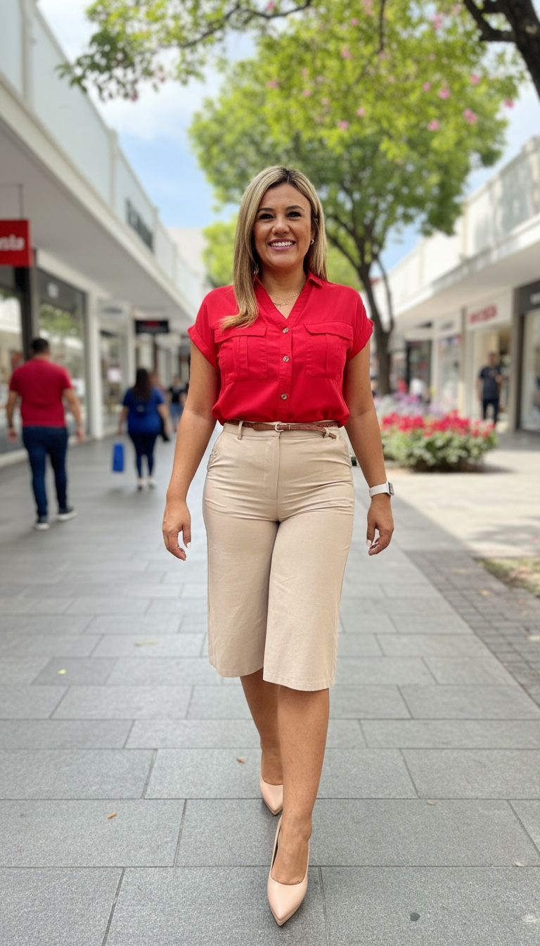 Bermuda Casual Beige con Cinto