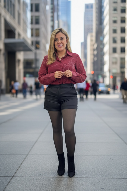 Short Negro Casual con Valenciana