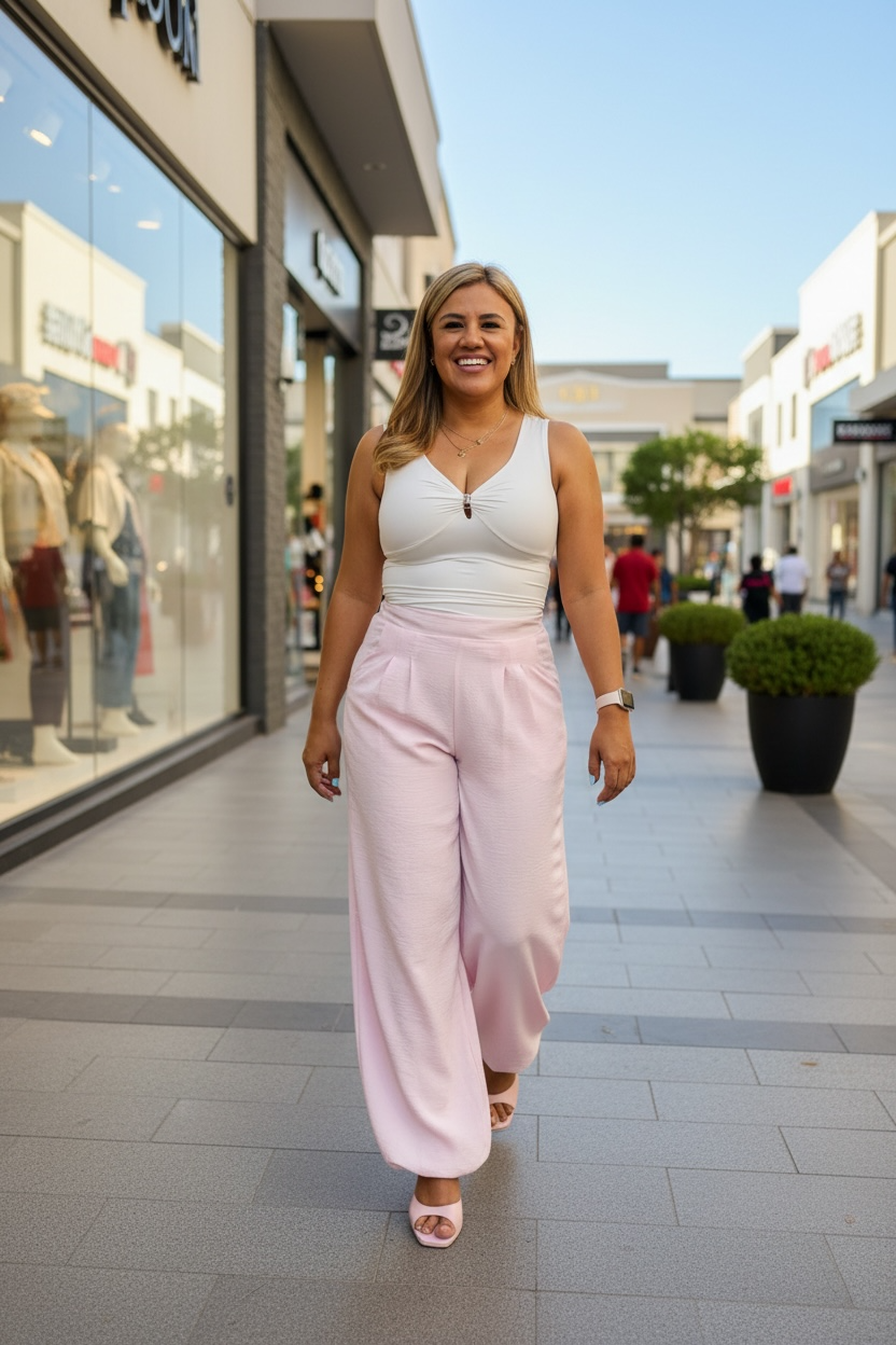 Pantalón Rosa Jogger con Pinzas